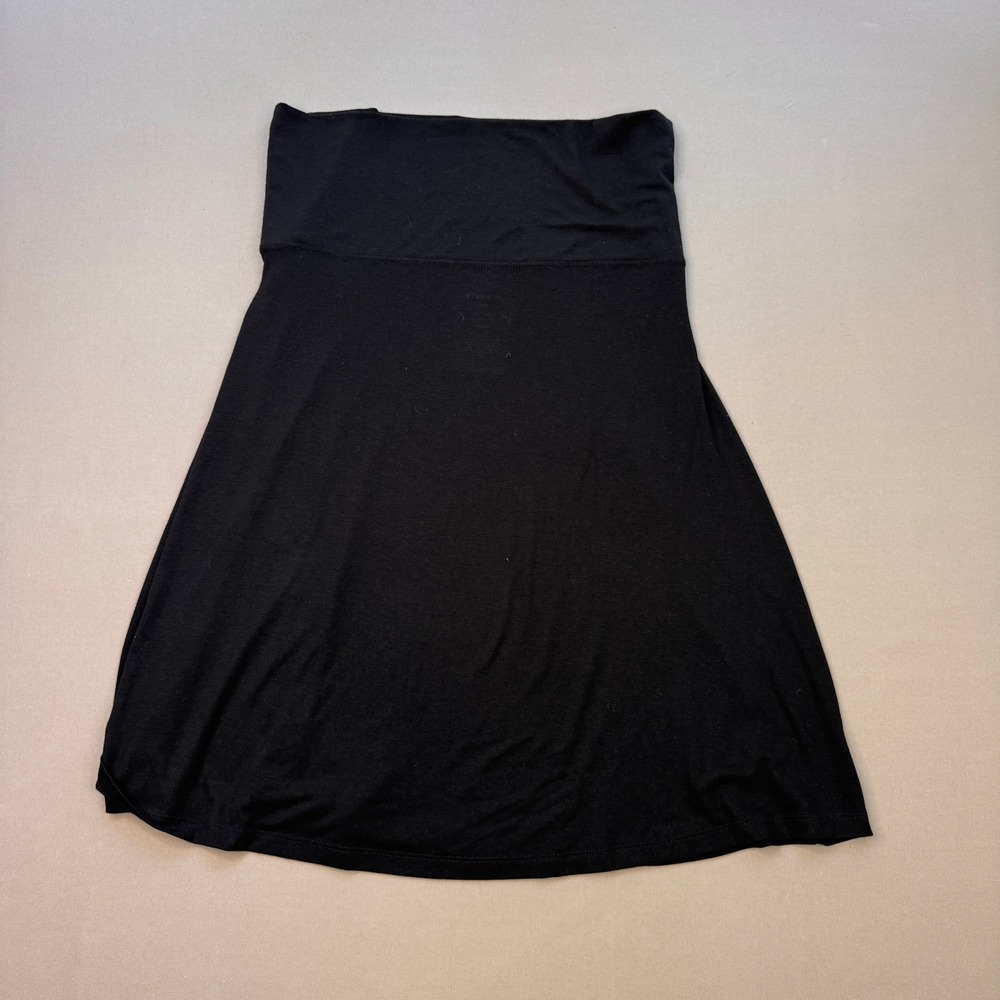 Old Navy Black Fold-Over Waist Jersey Knit Mini Skirt Large Stretch Casual